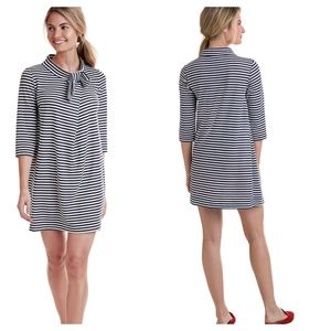 Vineyard Vines Bow Neck Striped Knit Dress